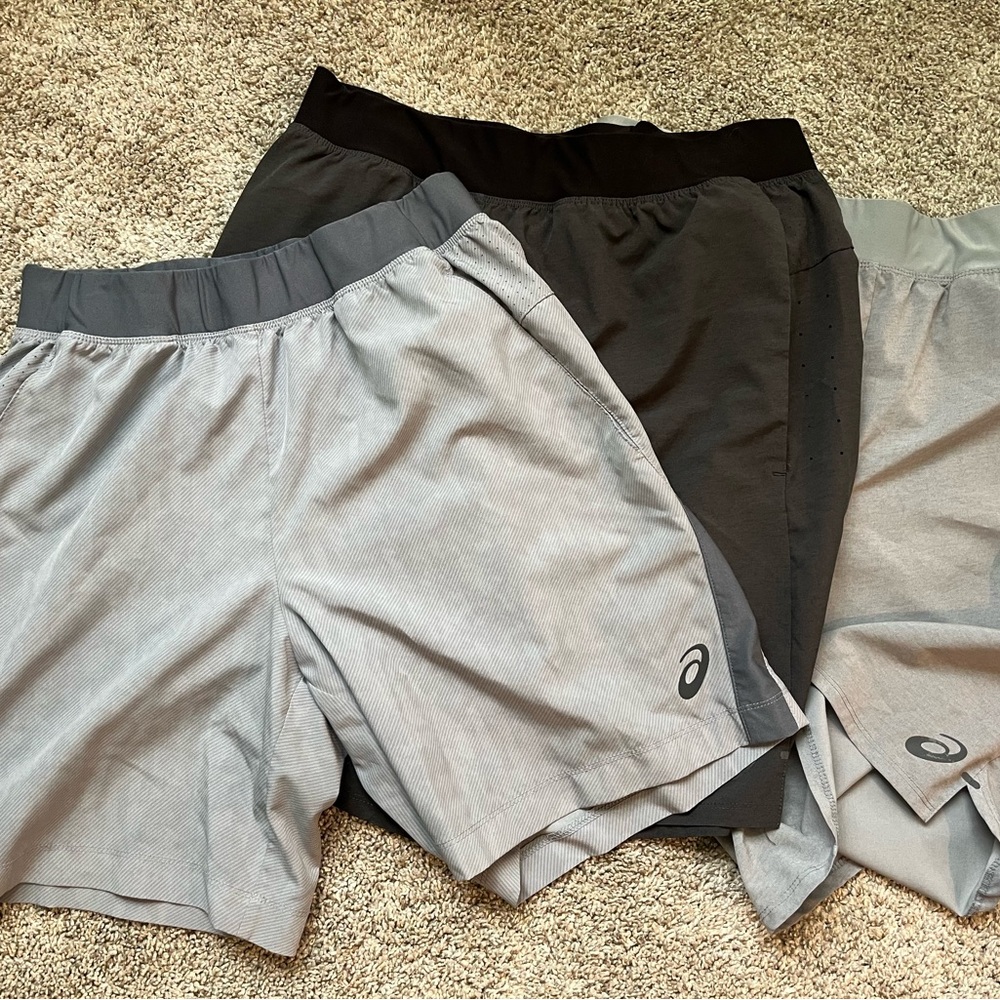 3 pairs ASICS running shorts